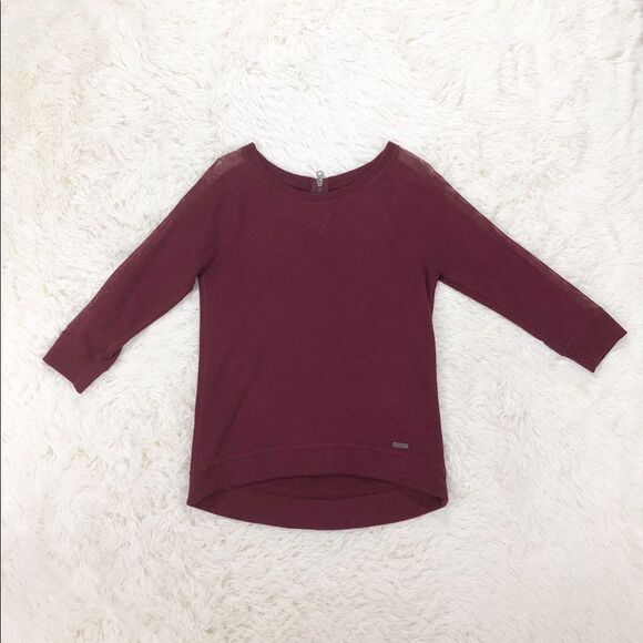 Abercrombie Maroon Red Pullover Sweater 3/4 Sleeves Size XS - Picture 1 of 6